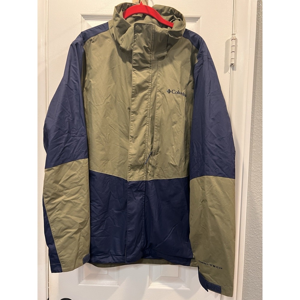 Columbia Omni-Tech Interchange Jacket Mens Medium Green Shell Only NO HOOD